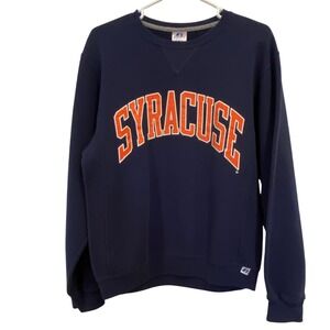 VTG Y2K Russell Athletic Syracuse Crewneck Sweatshirt Mens Small Navy Blue‎